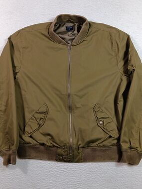 J Crew Jacket Mens Large Olive Green Military Flight Bomber G7583